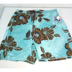Breaking Waves Swim Trunks Mesh Lined Blue Size XL 36 NEW